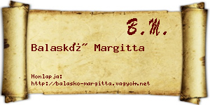 Balaskó Margitta névjegykártya